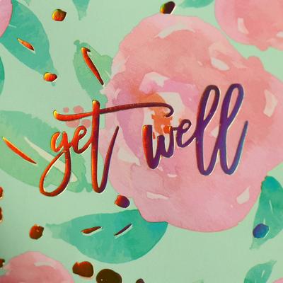 Тетрадь 48 листов в линейку Mint Gold, обложка мелованный картон, тиснение голографической фольгой, МИКС