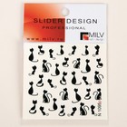 Слайдер-дизайн для ногтей «Кошки», цвет чёрный - Фото 2