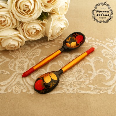 Ложка деревянная «Хохлома», маленькая, традиционная роспись