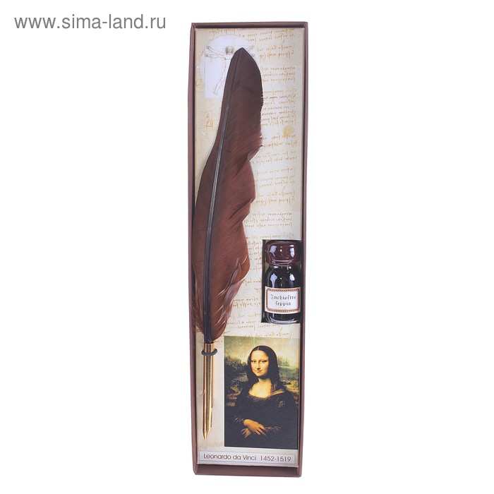 Письменный набор "Мона Лиза" (перо гусиное, чернила), 29 × 2,5 × 7,5 см - Фото 1