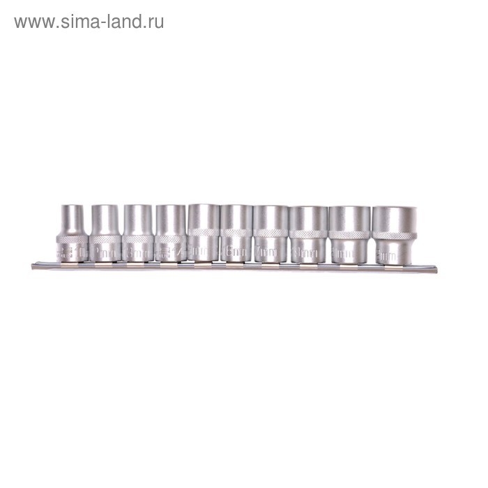 Набор торцевых головок STELS 13638, 1/2", двенадцатигранные, CrV, 10-22 мм, 10 шт. - Фото 1