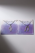 Кулоны парные «Ноты», 45 см, цвет чернёное серебро - Фото 4