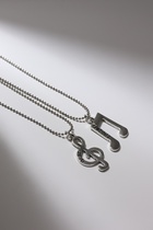 Кулоны парные «Ноты», 45 см, цвет чернёное серебро - Фото 2