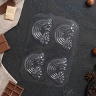 Форма для шоколада и конфет «Радуга», 4 ячейки, пластик, прозрачная - Фото 4