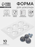 Форма для шоколада и конфет «Сферы», 10 ячеек, пластик, d=3/6 см, прозрачная - Фото 1