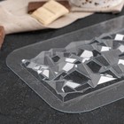 Форма для шоколада и конфет пластиковая «Плитка Сломанный кристалл», цвет прозрачный - фото 4306243