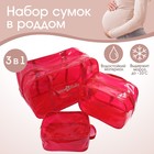 Набор сумок в роддом, 3 шт., цветной ПВХ, цвет красный - фото 8988666