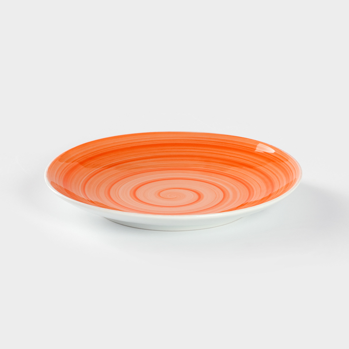 Тарелка фарфоровая Infinity, d=17,5 см, оранжевая - фото 1908559620