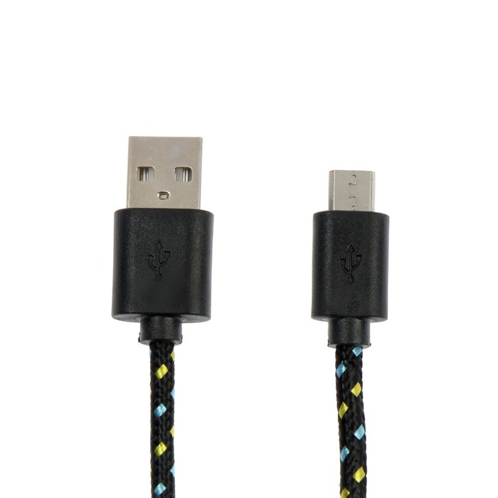 Кабель Defender USB08-03T, USB - microUSB, 1 м, тканевая оплётка, чёрный - фото 1905652055
