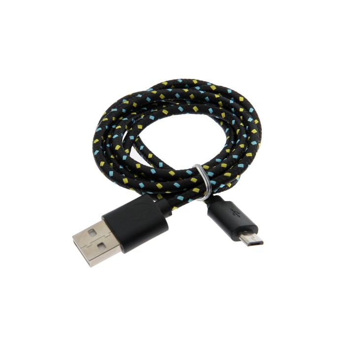 Кабель Defender USB08-03T, USB - microUSB, 1 м, тканевая оплётка, чёрный - фото 1905652056