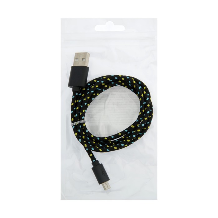 Кабель Defender USB08-03T, USB - microUSB, 1 м, тканевая оплётка, чёрный - фото 1905652057