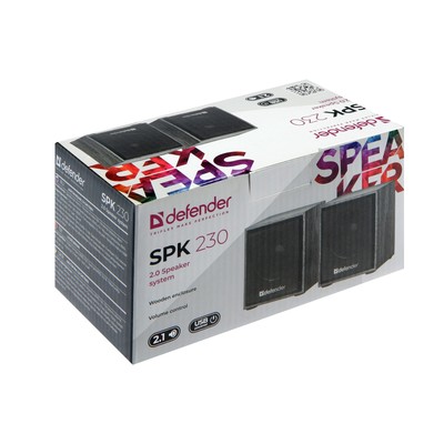 Компьютерные колонки 2.0 Defender SPK 230, 2x2 Вт, USB, чёрные