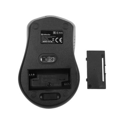 Мышь Defender Datum MM-265, беспроводная, оптическая, 1600 dpi, 2хAAA, USB, чёрная