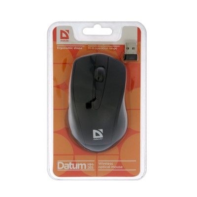 Мышь Defender Datum MM-265, беспроводная, оптическая, 1600 dpi, 2хAAA, USB, чёрная