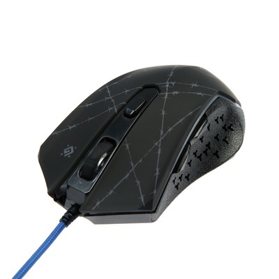 Мышь Defender Forced GM-020L, игровая, проводная, оптическая, 6 кнопок, 3200 dpi, чёрная