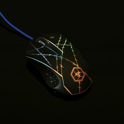 Мышь Defender Forced GM-020L, игровая, проводная, оптическая, 6 кнопок, 3200 dpi, чёрная