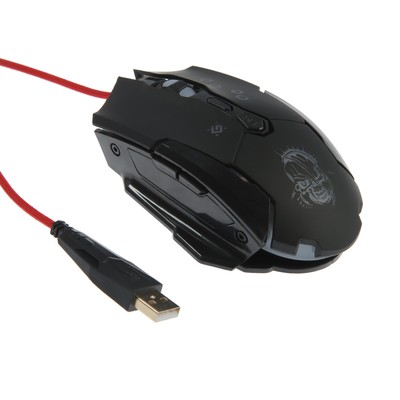 Мышь Defender Killer GM-170L, игровая, проводная, оптическая, 7 кнопок, 3200 dpi, чёрная