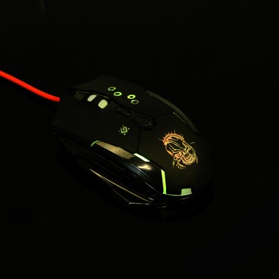 Мышь Defender Killer GM-170L, игровая, проводная, оптическая, 7 кнопок, 3200 dpi, чёрная