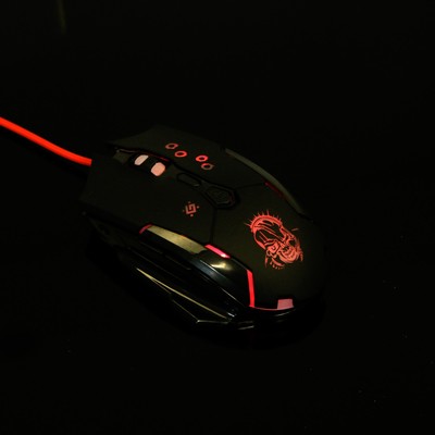 Мышь Defender Killer GM-170L, игровая, проводная, оптическая, 7 кнопок, 3200 dpi, чёрная