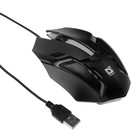 Мышь Defender Cyber MB-560L,игровая , оптическая, подсветка, 3 кнопки, 1600 dpi, черная - фото 318323107