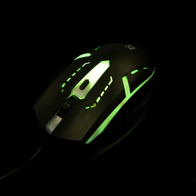 Мышь Defender Flash MB-600L, проводная, оптическая, подсветка, 4 кнопки, 1200 dpi, чёрная