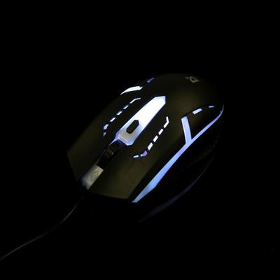 Мышь Defender Flash MB-600L, проводная, оптическая, подсветка, 4 кнопки, 1200 dpi, чёрная