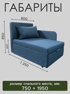 Диван кушетка NEXT NICE, со спальным местом 750×1950 мм, рогожка NAVY - Фото 2