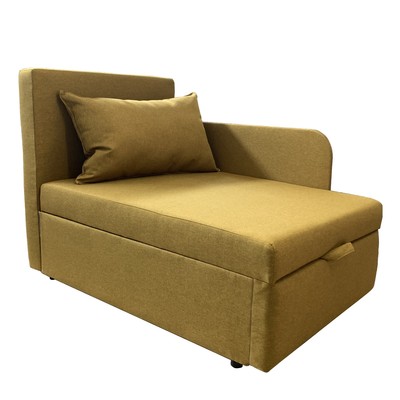 Диван кушетка NEXT NICE, со спальным местом 750×1950 мм, рогожка Mustard