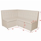 Кухонный уголок «АЛЕКС», экокожа, 1630×500×950 мм, TEOS WHITE - Фото 4