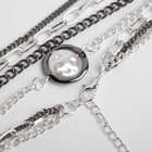 Бусы «Цепь» круглая жемчужина в огранке, цвет белый в сером металле, 60 см - фото 60088850