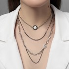 Бусы «Цепь» круглая жемчужина в огранке, цвет белый в сером металле, 60 см - фото 60088851