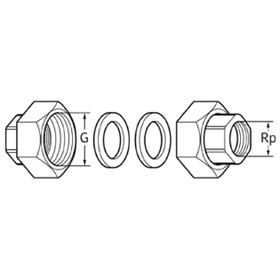 

Резьбовые соединения из ковкого чугуна Rp ½ x G 1 i