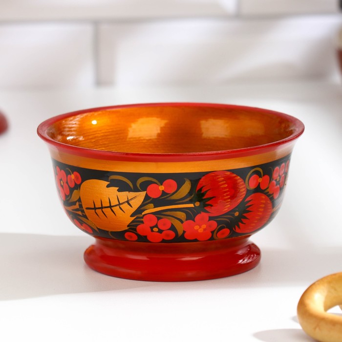 Пиала дерево хохлома «Роспись», 12×6 см - Фото 1