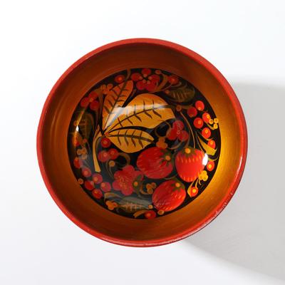 Пиала дерево хохлома «Роспись», 12×6 см