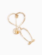 Брошь «Стетоскоп» сердце, синяя в золоте - Фото 3