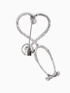 Брошь «Стетоскоп» сердце, синяя в серебре - Фото 2