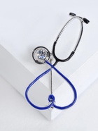 Брошь «Стетоскоп» сердце, синяя в серебре - Фото 4