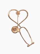 Брошь «Стетоскоп» сердце, чёрная в золоте - Фото 2