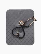 Брошь «Стетоскоп» сердце, чёрная в золоте - Фото 5