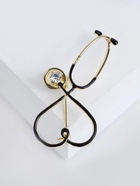 Брошь «Стетоскоп» сердце, чёрная в золоте - Фото 8