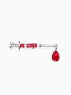 Брошь «Шприц» медицинский, красная в серебре - Фото 1