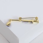 Брошь «Шприц» медицинский, синяя в золоте - Фото 2