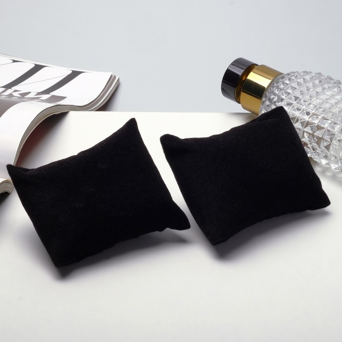 Подушка для украшений, флок, 8×6,5×3,5 см, цвет чёрный