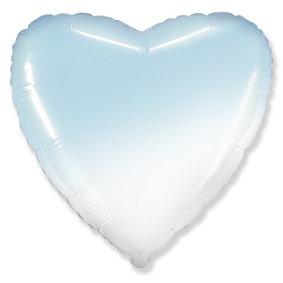 Шар фольгированный 18" «Градиент», сердце, цвет голубой