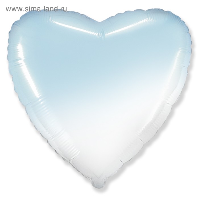 Шар фольгированный 18" «Градиент», сердце, цвет голубой - Фото 1
