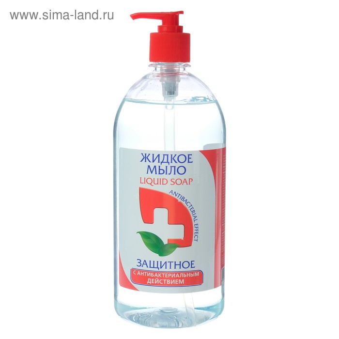 Жидкое мыло Красная линия "Защитное" антибактериальное, 1000 мл - Фото 1