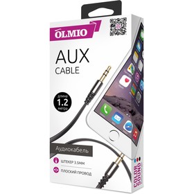 Кабель AUX 1.2 м черный Olmio