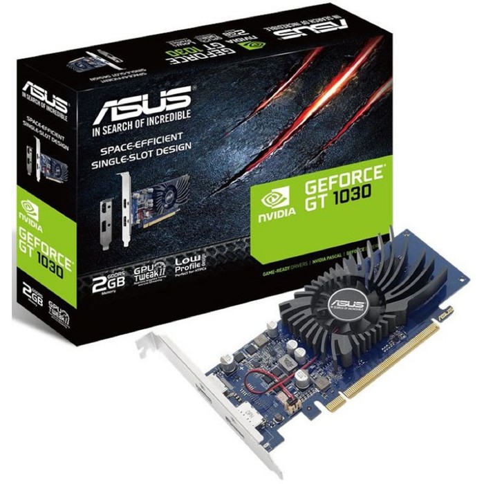 Видеокарта Asus nVidia GeForce GT 1030, 2Гб, 64bit, GDDR5, HDMI, DP, HDCP