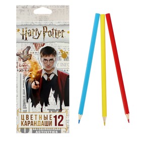 Карандаши цветные 12 цветов "Гарри Поттер", заточенные, картонная коробка, европодвес