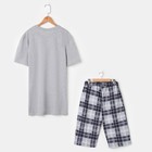 Костюм мужской «Влад» (футболка, шорты), цвет серый/клетка, размер 60 - Фото 4
